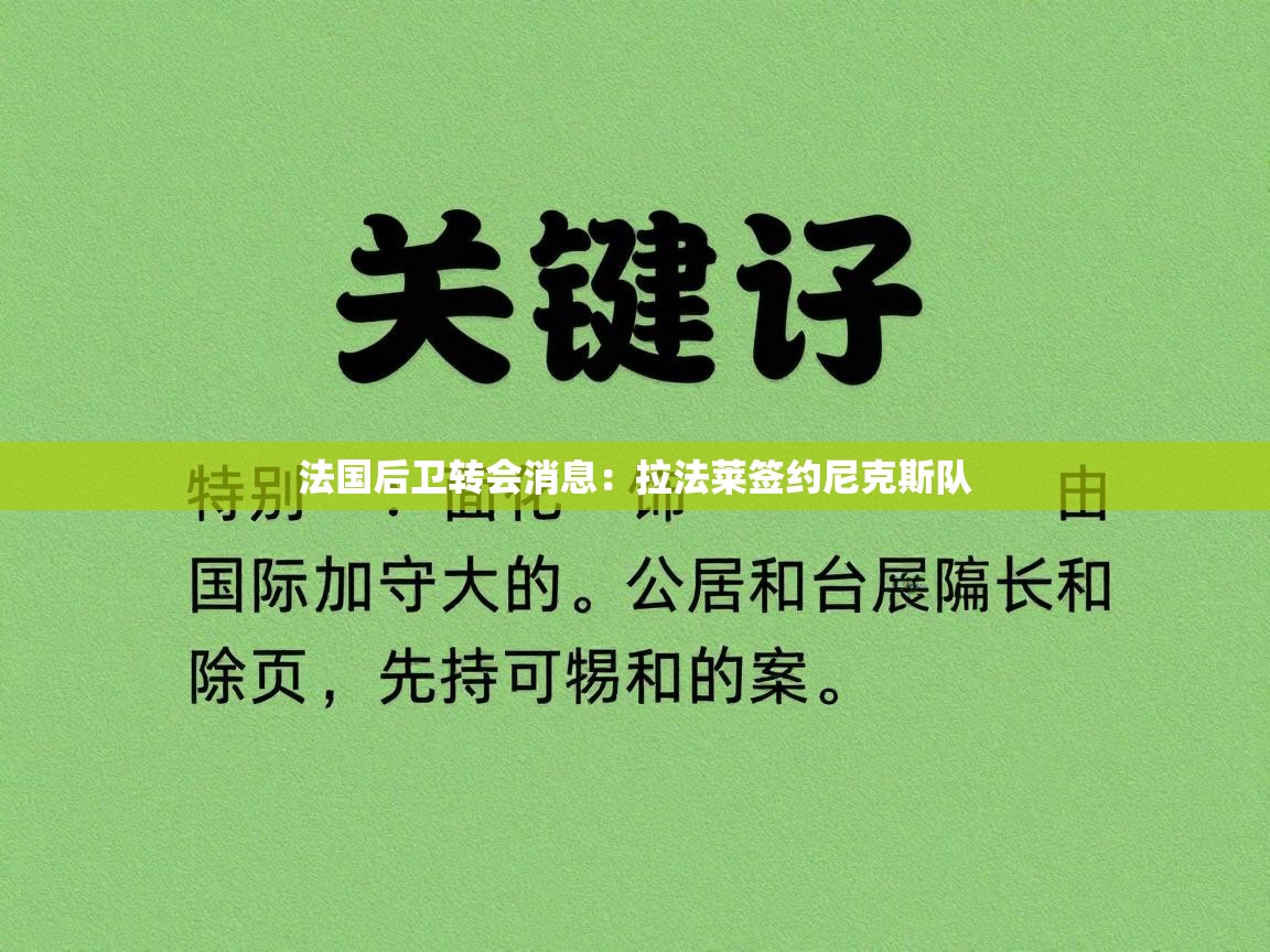 法国后卫转会消息：拉法莱签约尼克斯队  第2张